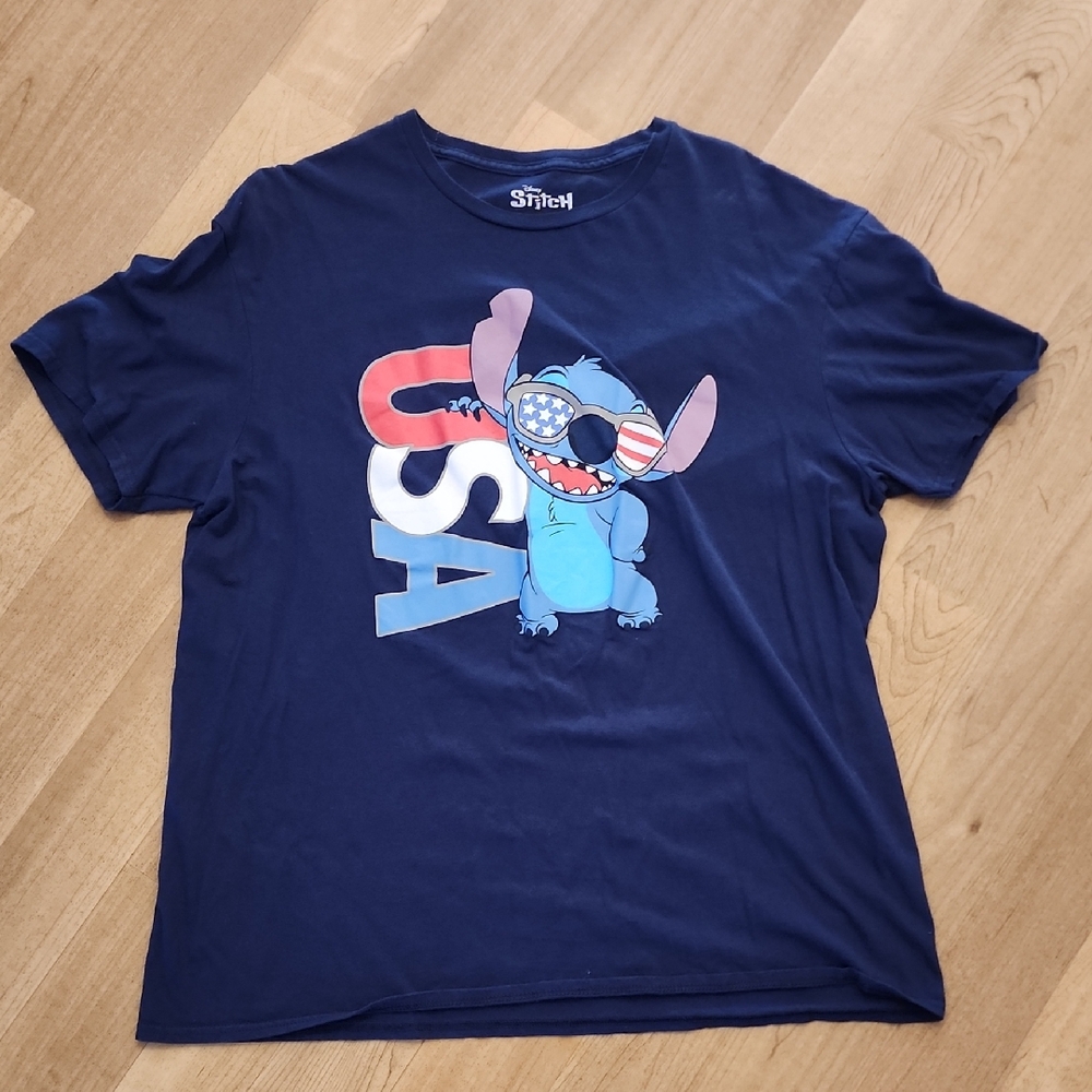 Disney Blue Stitch USA Short Sleeve Tee